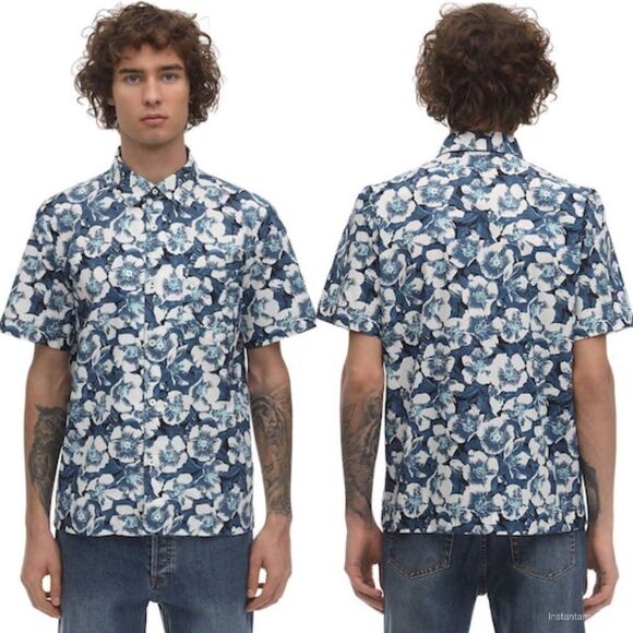 A.P.C. JOSEPH FLORAL COTTON SHORT SLEEVE SHIRT